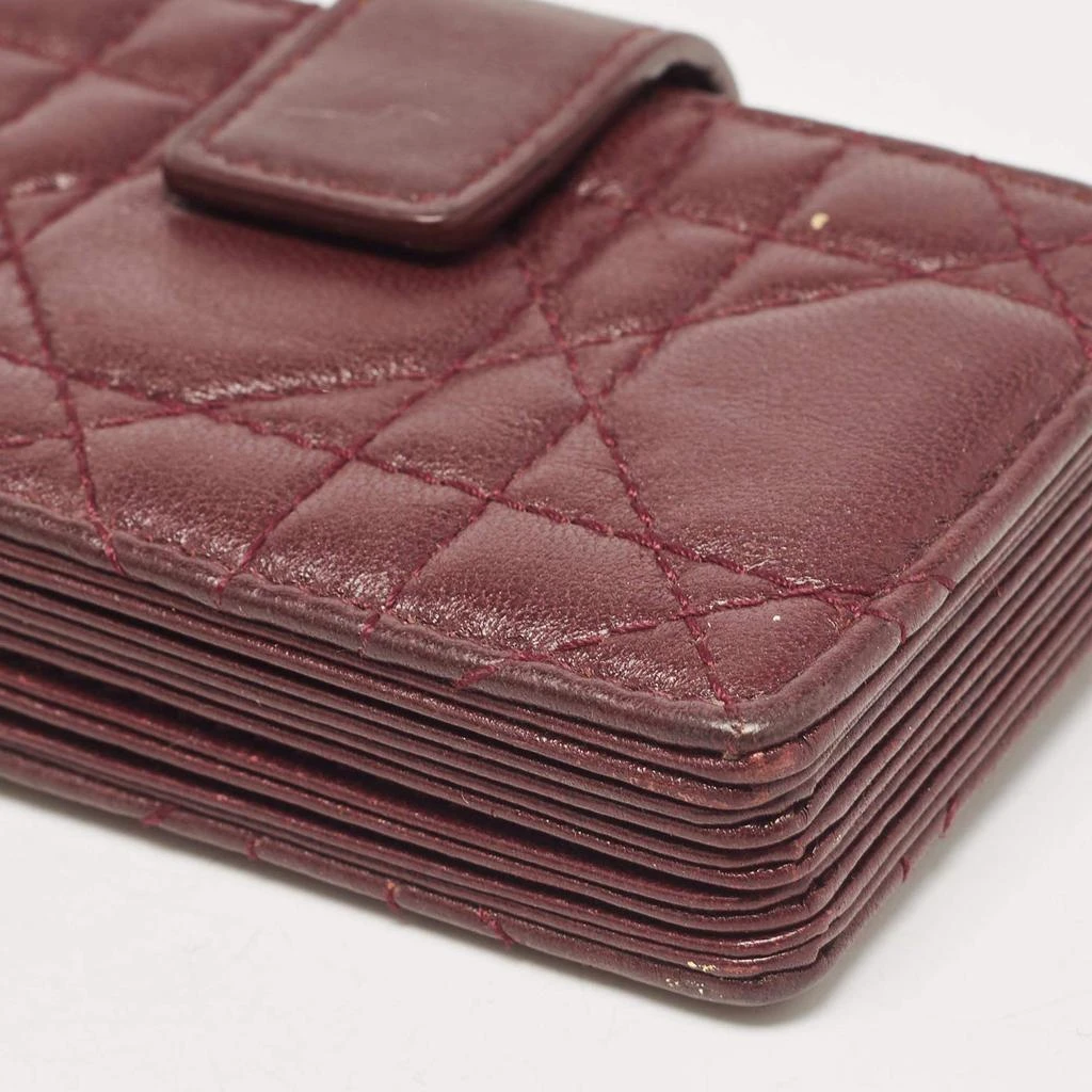Dior Dior Burgundy Cannage Leather Lady Dior 5 Gusset Card Case 10