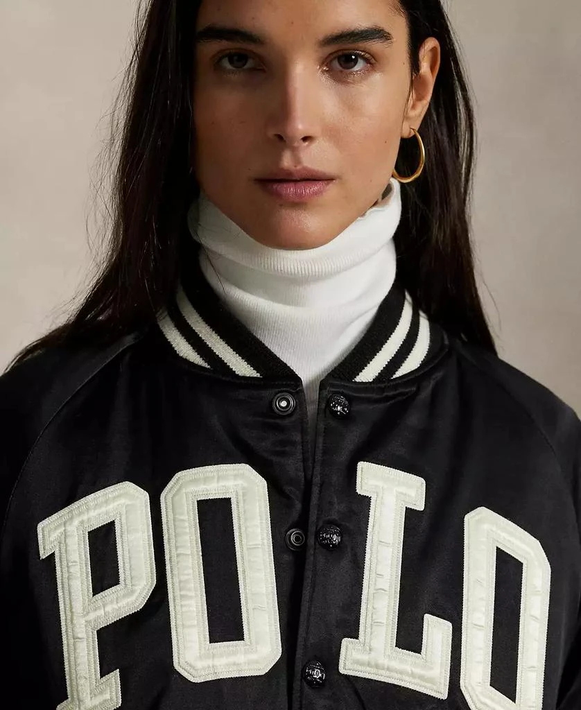 Ralph Lauren Women's Logo Satin Bomber Jacket 3