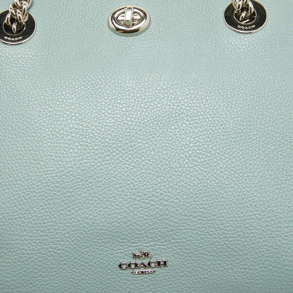 Coach Coach Light Blue Leather Turnlock Chain Tote 5