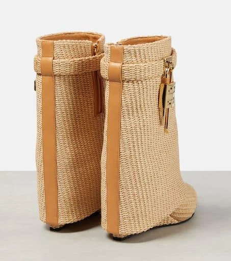 Givenchy Shark Lock raffia-effect ankle boots 3