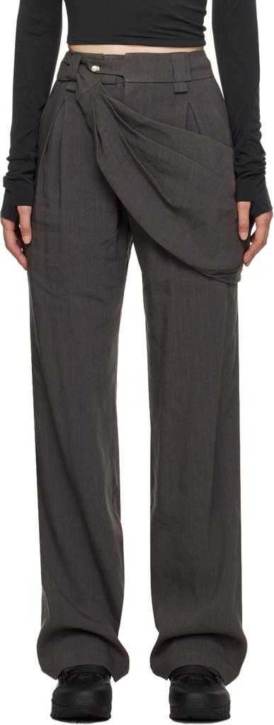 Hyein Seo Gray Belt Bag Trousers