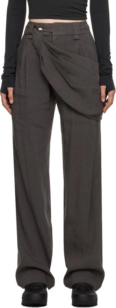 Hyein Seo Gray Belt Bag Trousers 1