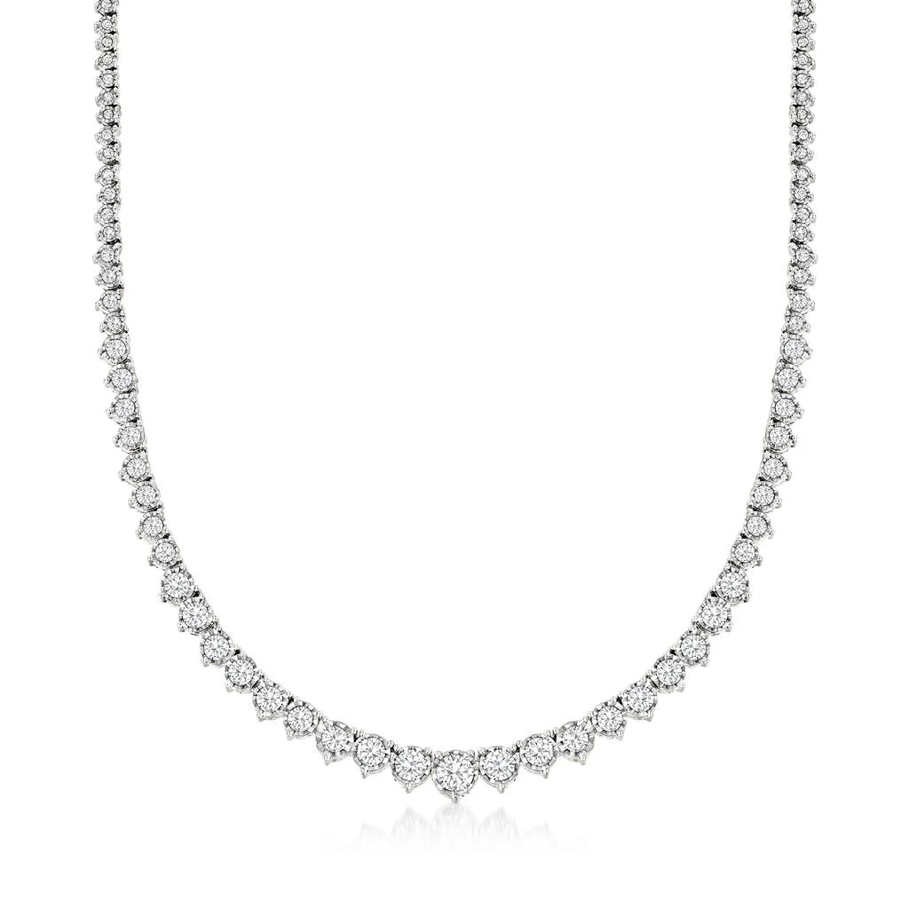 Ross-Simons Diamond Graduated Tennis Necklace in Sterling Silver 1