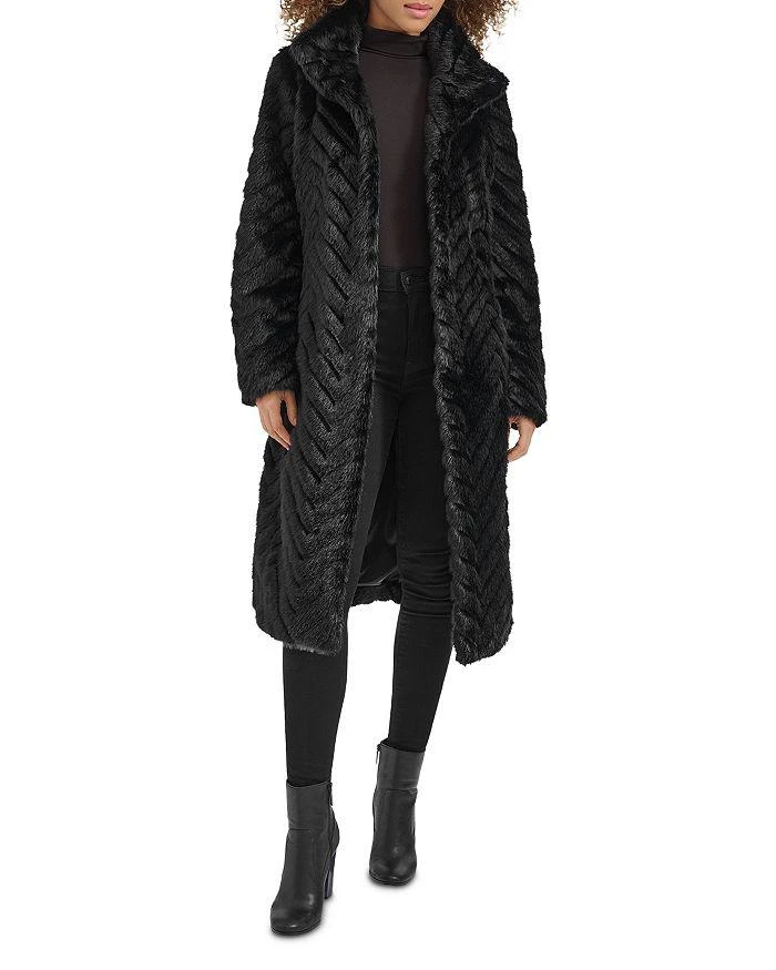 Kenneth Cole Grooved Faux Fur Coat 3