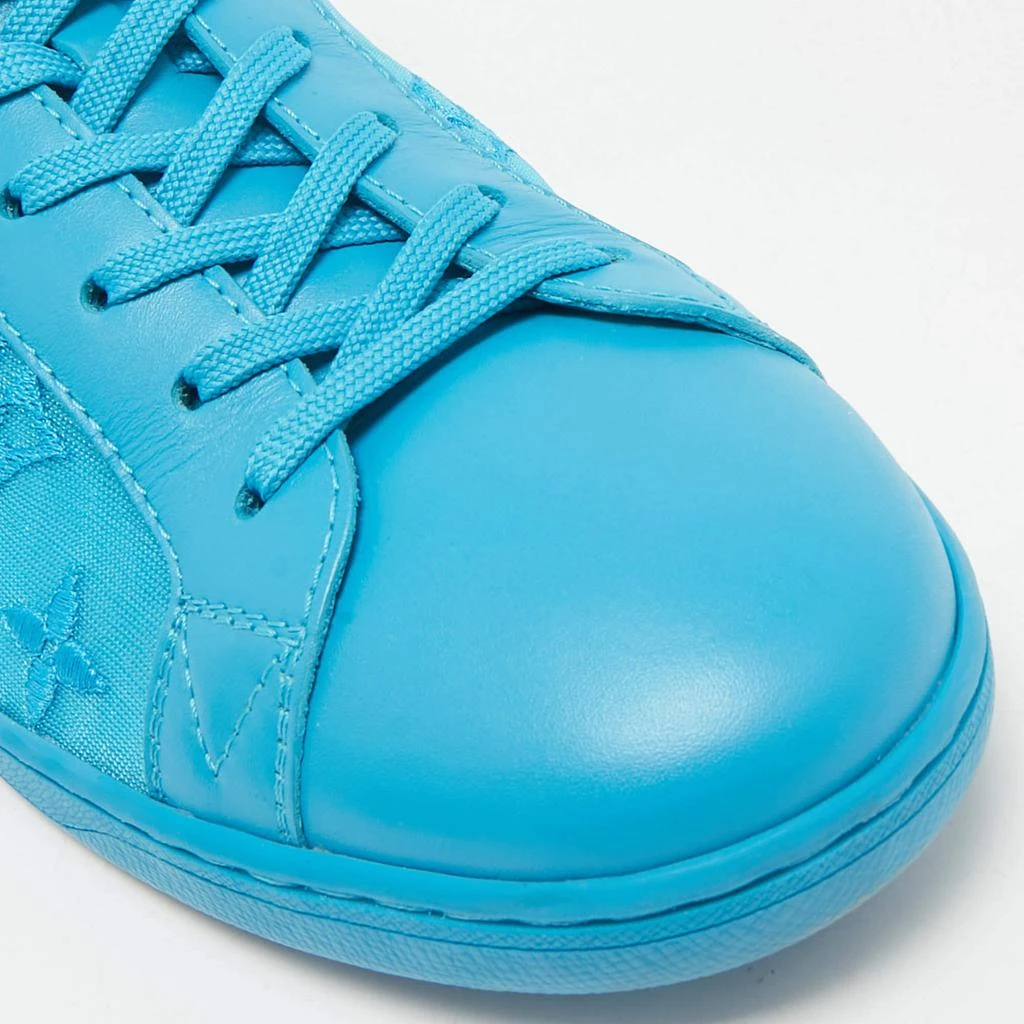 Louis Vuitton Louis Vuitton Blue Leather and Monogram Embroidered Mesh Luxembourg Sneakers Size 41 7