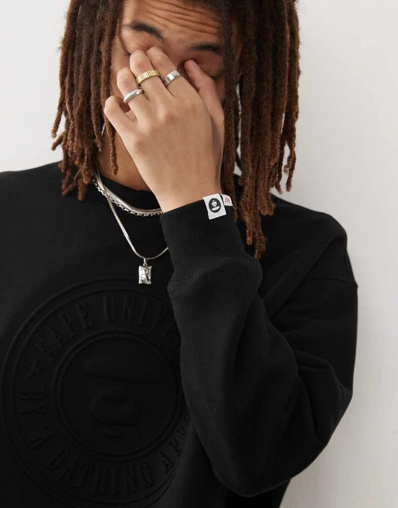 AAPE Aape By A Bathing Ape embossed logo sweatshirt in black 3