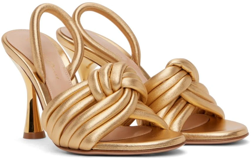 Gianvito Rossi Gold Ottavia Heeled Sandals 4