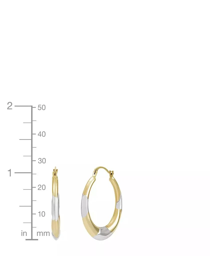 Macy's Polished Round Back to Back Rhodium Hoop Earrings in 10K Yellow Gold 5