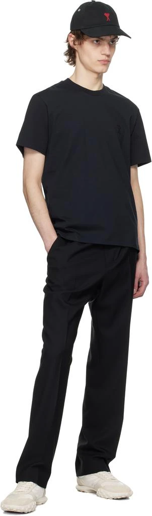 AMI Black Cotton Ami de Coeur T-shirt 4