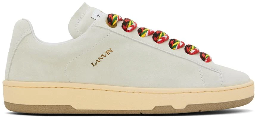 Lanvin White Suede Curb Lite Sneakers 1
