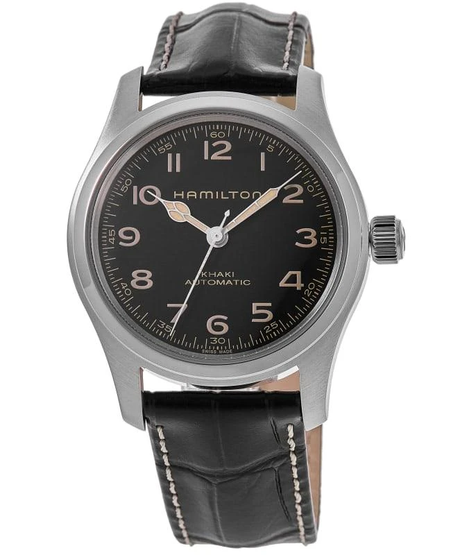 Hamilton Hamilton Khaki Field Murph Automatic Black Dial Leather Strap Men's Watch H70605731 1