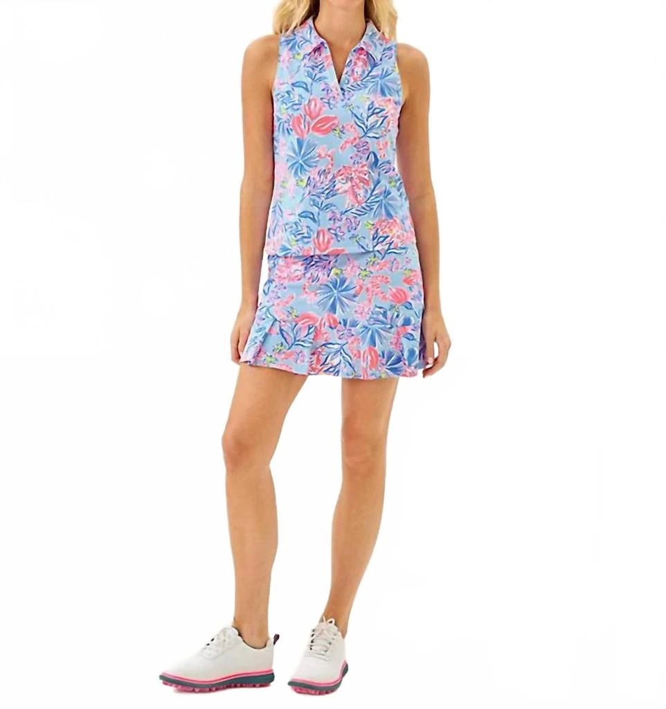 Lilly Pulitzer Upf 50+ Luxletic Alister Polo In Elephant Splash