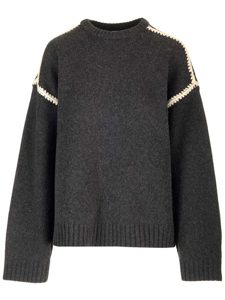 Totême Totême Long Sleeved Crewneck Knitted Sweater