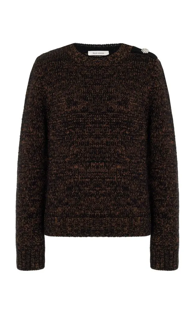WALES BONNER Wales Bonner - Chord Knit Wool-Cotton Sweater - Black - S - Moda Operandi 1