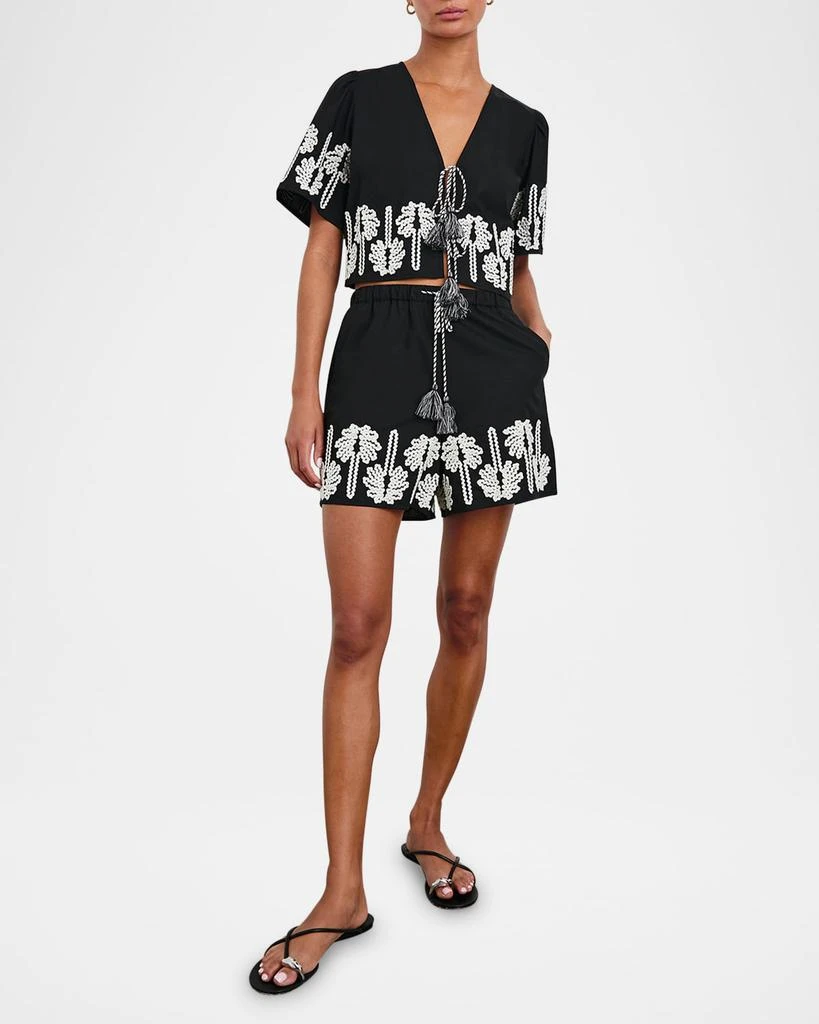 Rails Pari Palm Tree Embroidered Crop Top 2