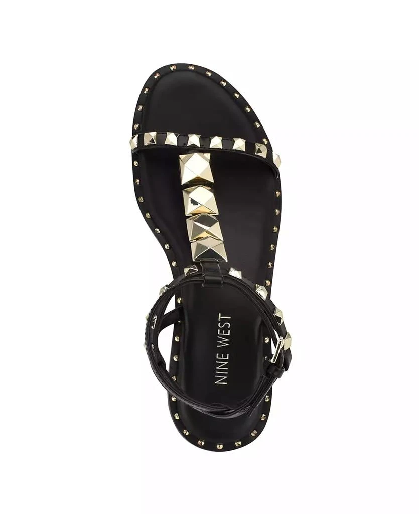 Nine West Women's Marcila Studded Strappy Flat Sandals 4