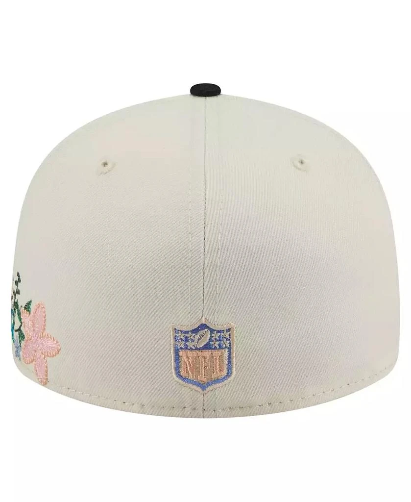 New Era Men's Cream/Black Pittsburgh Steelers Tonal Floral 59FIFTY Fitted Hat 2