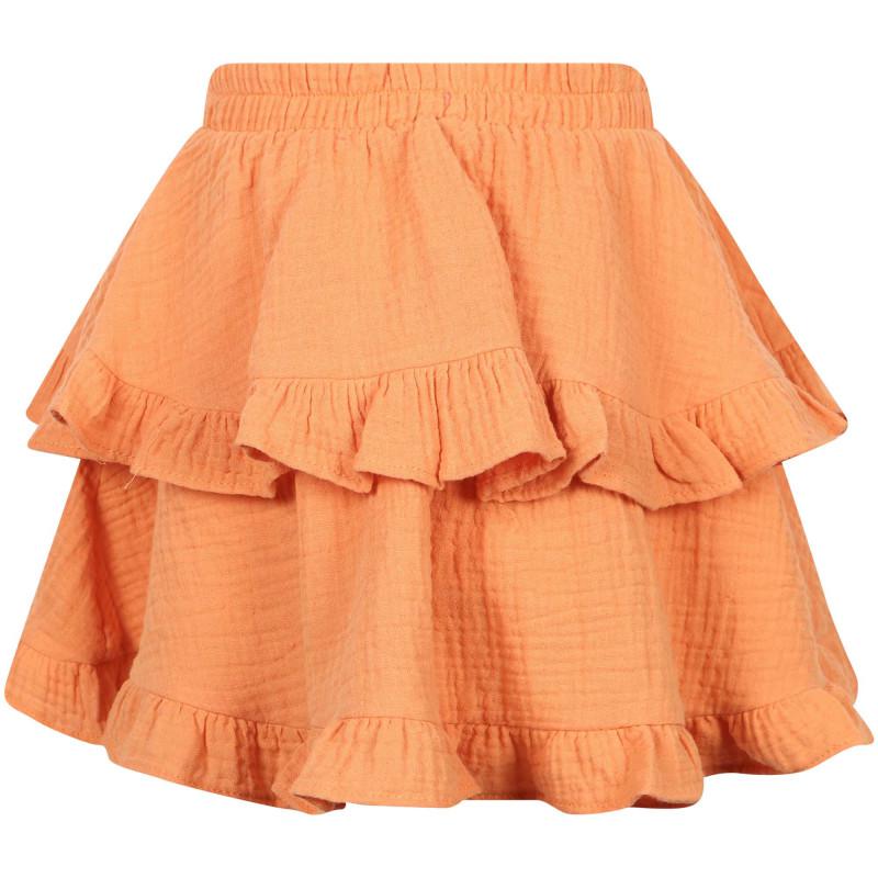 Devotion Tiered ruffled cotton skirt in orange