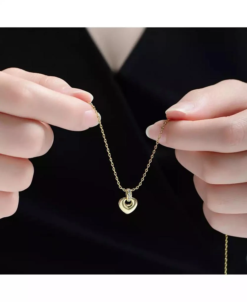 Rachel Glauber Young Adult
s 14K Gold Plated CZ Heart Pendant Necklace 3