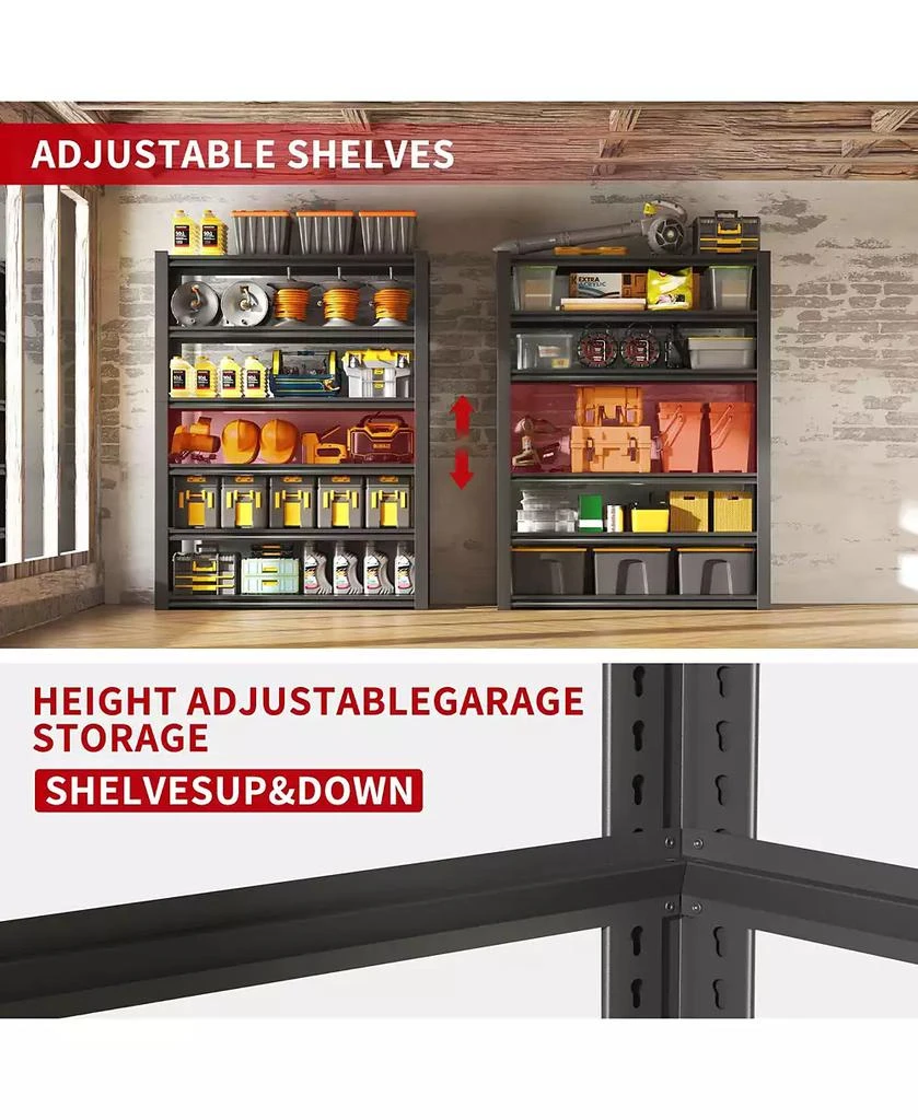 Flynama 82" Heavy-Duty 6-Tier Metal Garage Storage Shelving, Adjustable, 2400 lbs Capacity 6