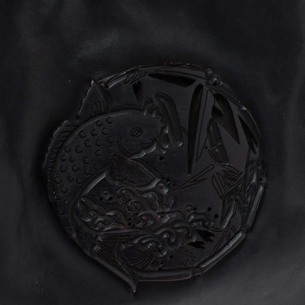 Kenzo Kenzo Black Leather Koi Fish Tote 5