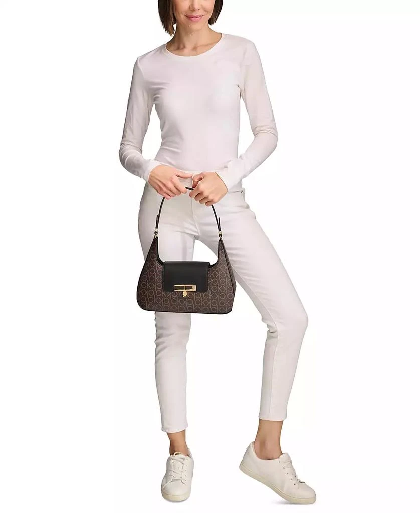 Calvin Klein Becky Signature Turnlock Shoulder Bag 6