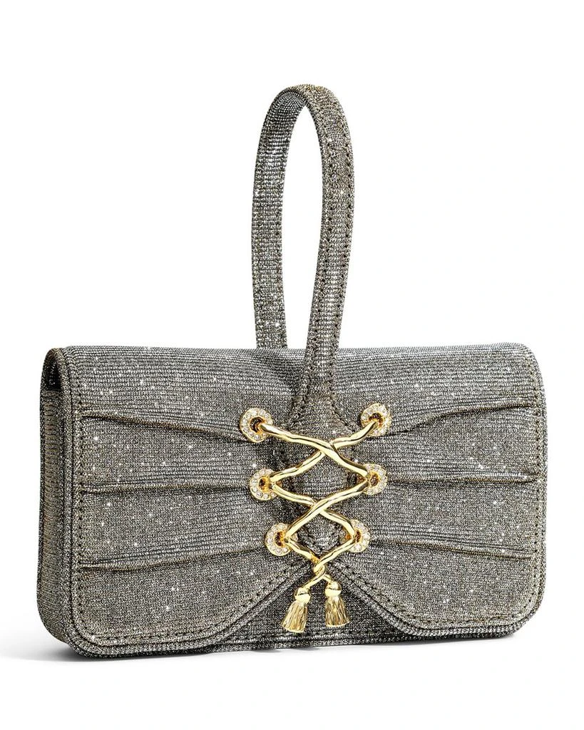 Alexis Bittar Lace Up Glitter Wristlet 4
