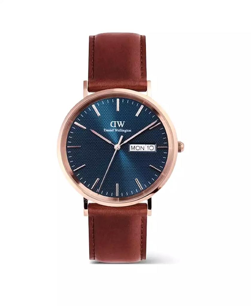 Daniel Wellington Men's Analog Brown Leather Watch, 40mm