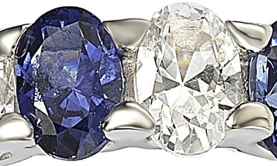 Suzy Levian Oval Cut Sapphire Band Ring 6