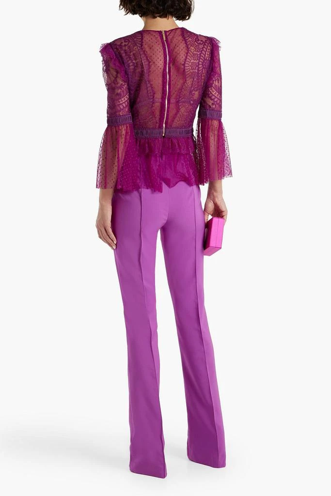 Zuhair Murad Ruffled corded lace and point d'esprit blouse 3