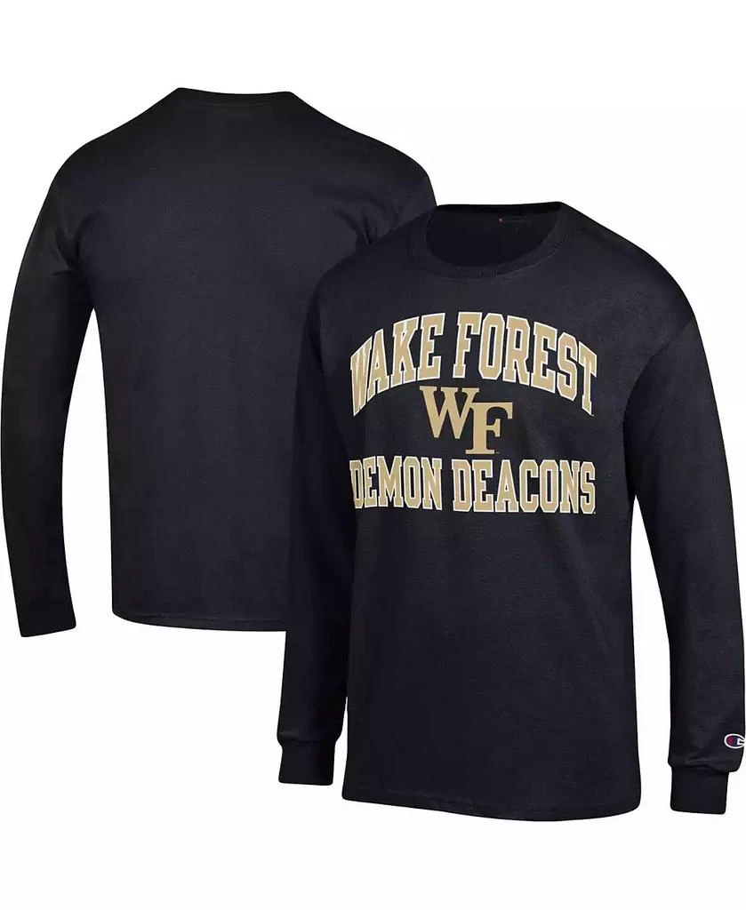 CHAMPION Men's Black Wake Forest Demon Deacons High Motor Long Sleeve T-shirt 1
