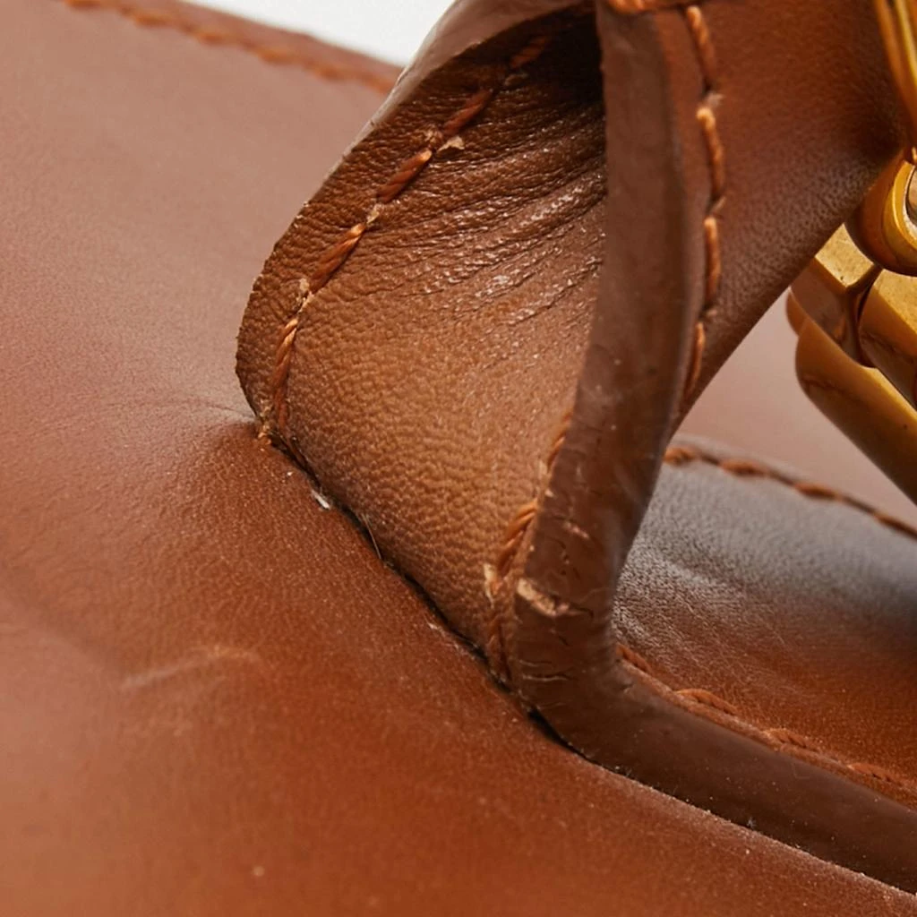 Gianfranco Ferre Gianfranco Ferre Brown Jacquard Fabric and Leather Flap Satchel 7