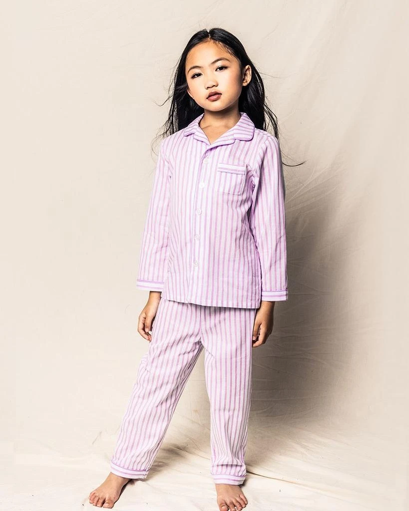 Petite Plume Girls' Lavender French Ticking Pajama Set Baby