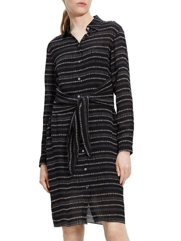 Theory Stripe Tie Waist Shirt Dress 1