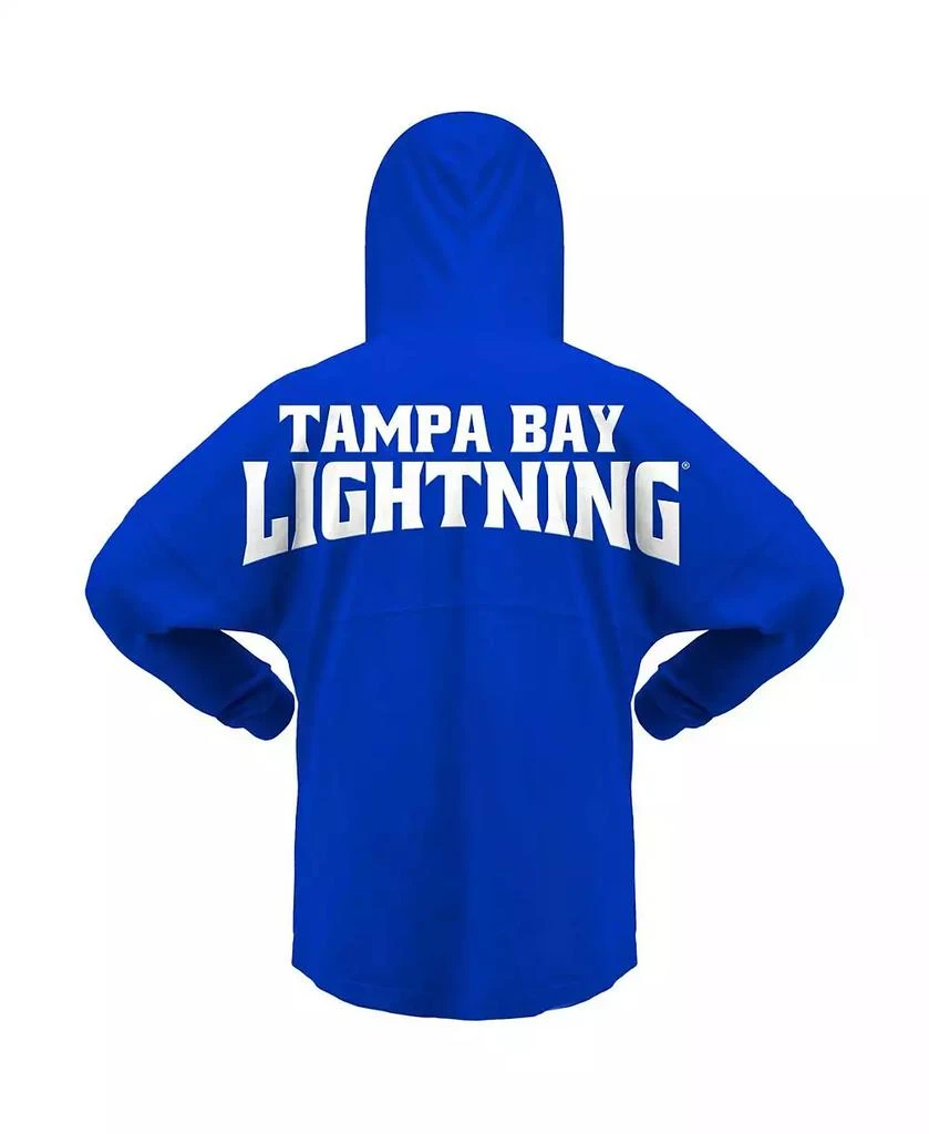 Fanatics Women's Blue Tampa Bay Lightning Jersey Lace-Up V-Neck Long Sleeve Hoodie T-shirt 2