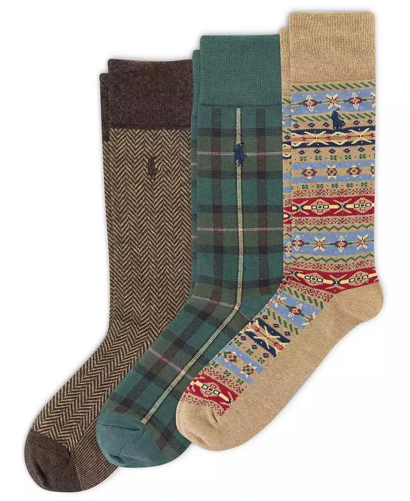 Ralph Lauren Men's 3-Pack Novelty Pattern Slack Socks 1
