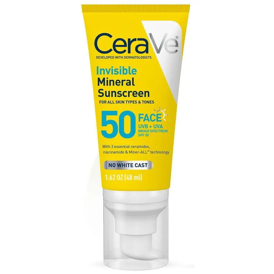 CeraVe Invisible Mineral Facial Sunscreen, SPF 50