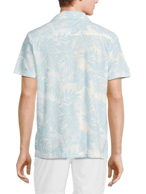 Vintage Summer Palm Print Camp Shirt 2