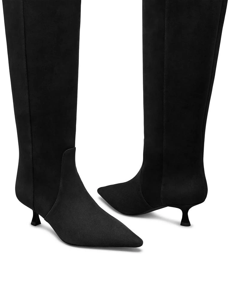 Stuart Weitzman Naomi 50MM Suede Kitten-Heel Boots 4