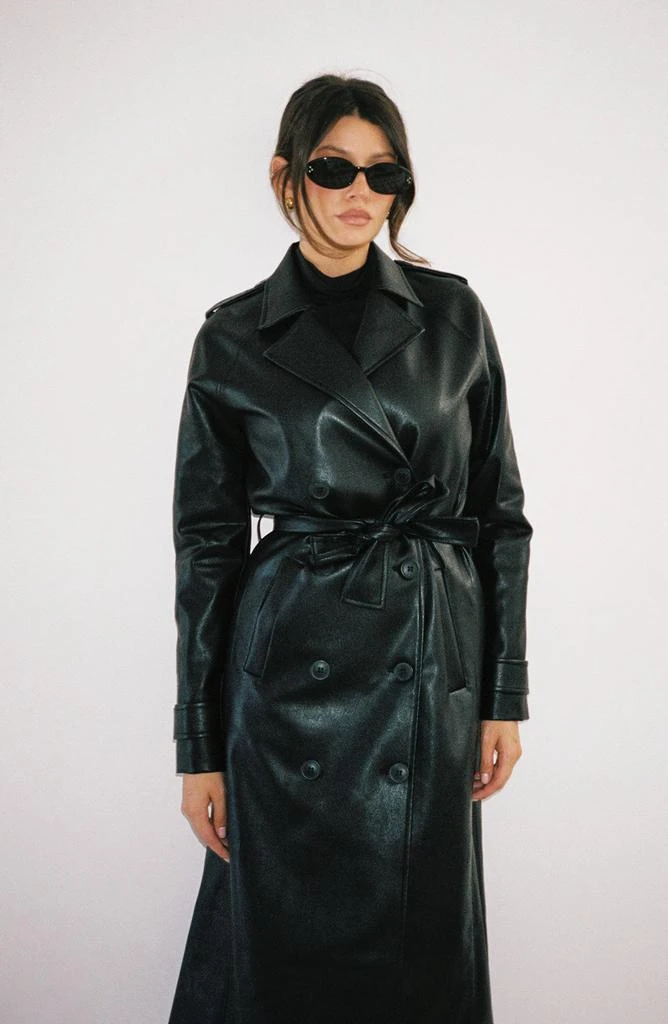 Wayf x CHÉRIE MADELEINE C'est La Vie Faux Leather Trench Coat 2