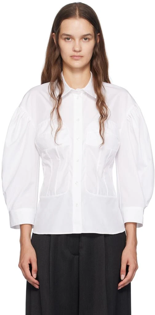 Simone Rocha White Corset Seam Shirt 1