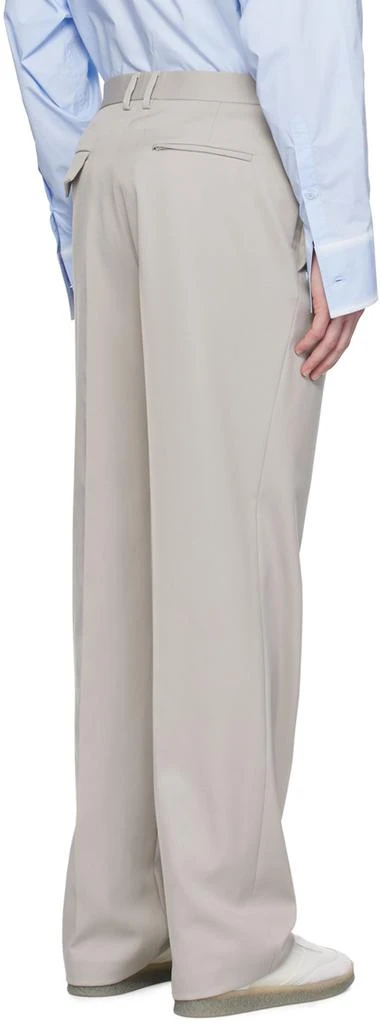 MM6 Taupe Straight-Leg Trousers 3