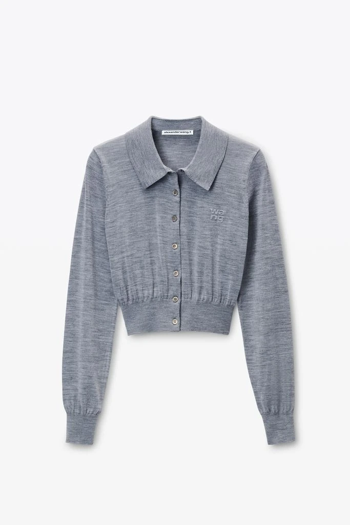 Alexander Wang High-Frequency Stacked Logo Cardigan in Merino Wool 2