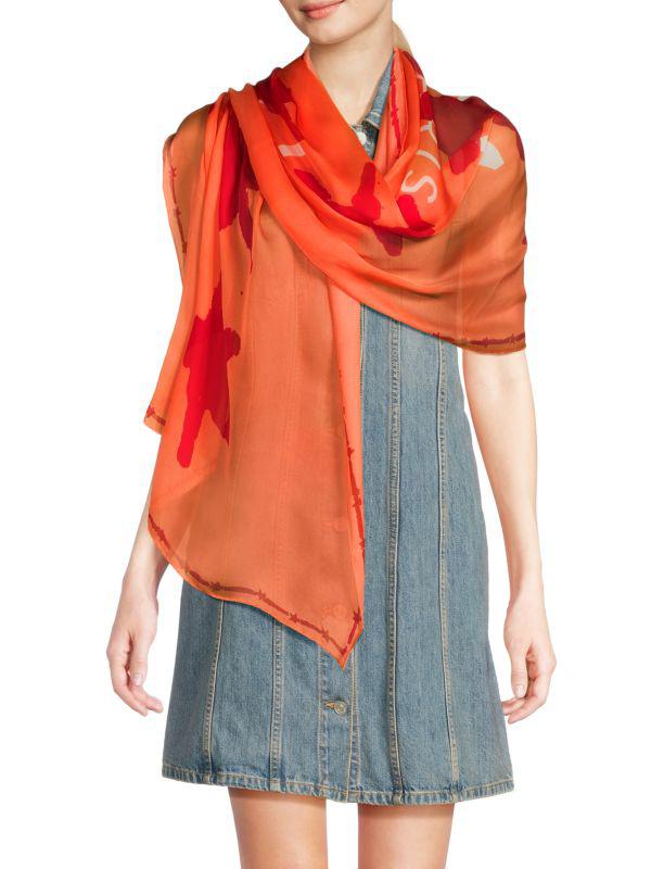 Givenchy ​New Artwork Print Oblong Silk Scarf