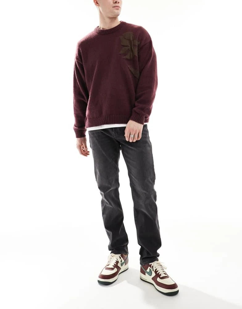 Jack & Jones Jack & Jones Mike tapered jeans in dark grey wash 1