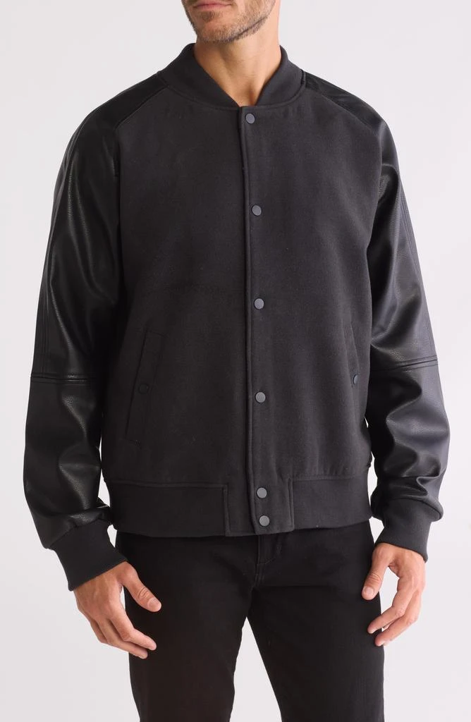 Slate & Stone Faux Wool & Faux Leather Varsity Jacket 1
