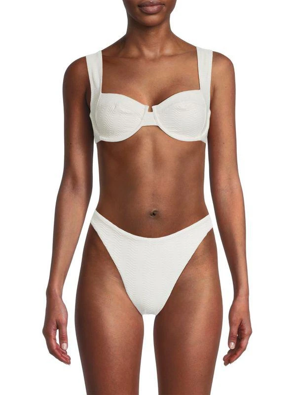 Milly Sweetheart Neckline Chevron Bikini Top 1