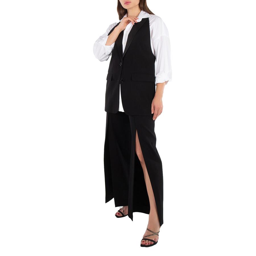 Burberry Wool Tailored Blazer Vest with Satin Peak Lapels