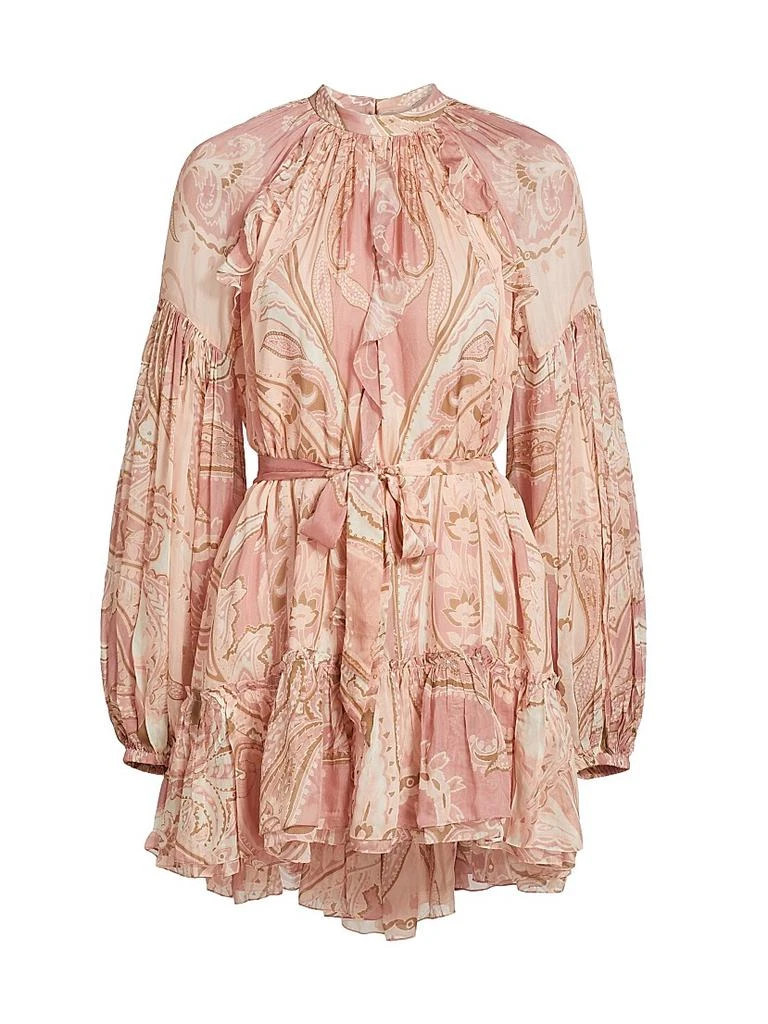 knee length dresses for ladies Cameron Silk Shirt Dress in Vintage White Tonal Paisley
