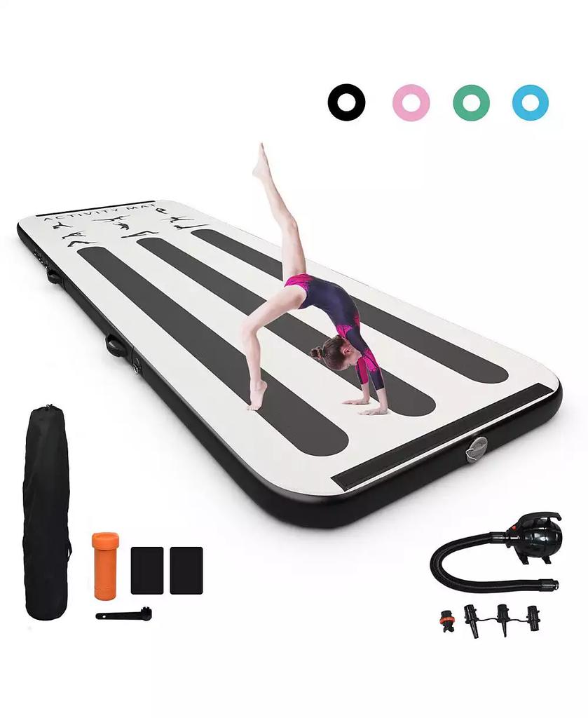 KUYOTQ 10 Feet Inflatable Gymnastics Tumbling Mat with Pump